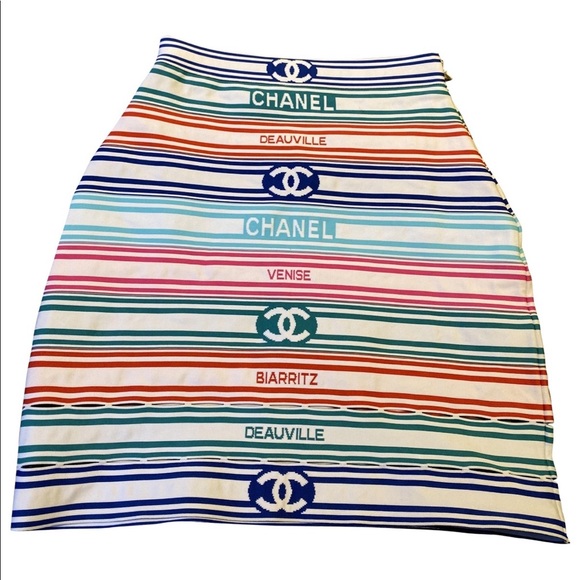 💢Sold💢NWT Chanel 2019 19 Spring Logo skirt sz 38 - Picture 2 of 8